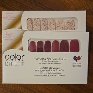 Color Street Megenta Rose & Glitter Nail Strips